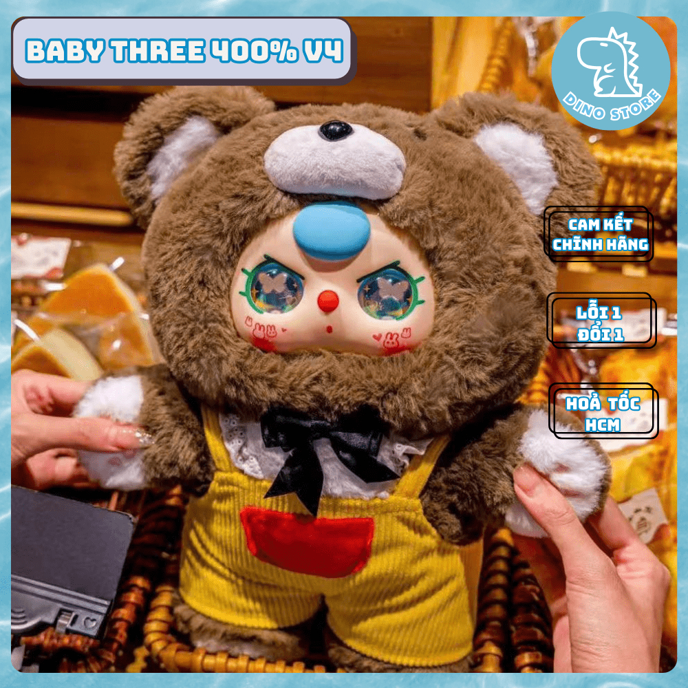 [SẴN CHÍNH HÃNG] Baby Three 400% V4 Blindbox, Túi Mù Baby Three Qùa Tặng Dễ Thương DINO STORE