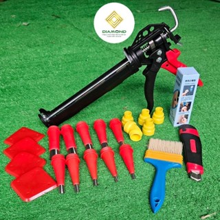 COMBO Súng Bắn Keo Silicone Kim Loại Siêu Nhẹ Siêu Bền, Dụng Cụ Bơm Keo Silicon,  Súng Bắn Silicon