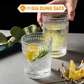  Bộ 6 cốc ly thủy tinh cao cấp họa tiết mặt trời dung tích 350ml 