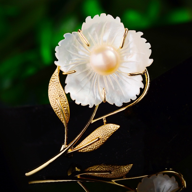 Trâm Cài Áo Hoa Mai Trắng Cao Cấp