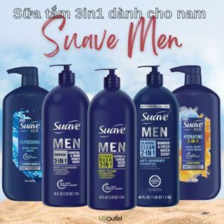 Sữa tắm gội Nam Suave Men 3in1 hàng Mỹ chính hãng