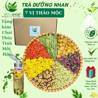 Trà Dưỡng Nhan 7 Vị Thảo Mộc (Hộp 40 Gói tặng 10 gói) hoặcĐẹp Da, Mát Gan, Thanh Nhiệt, Dễ Ngủ