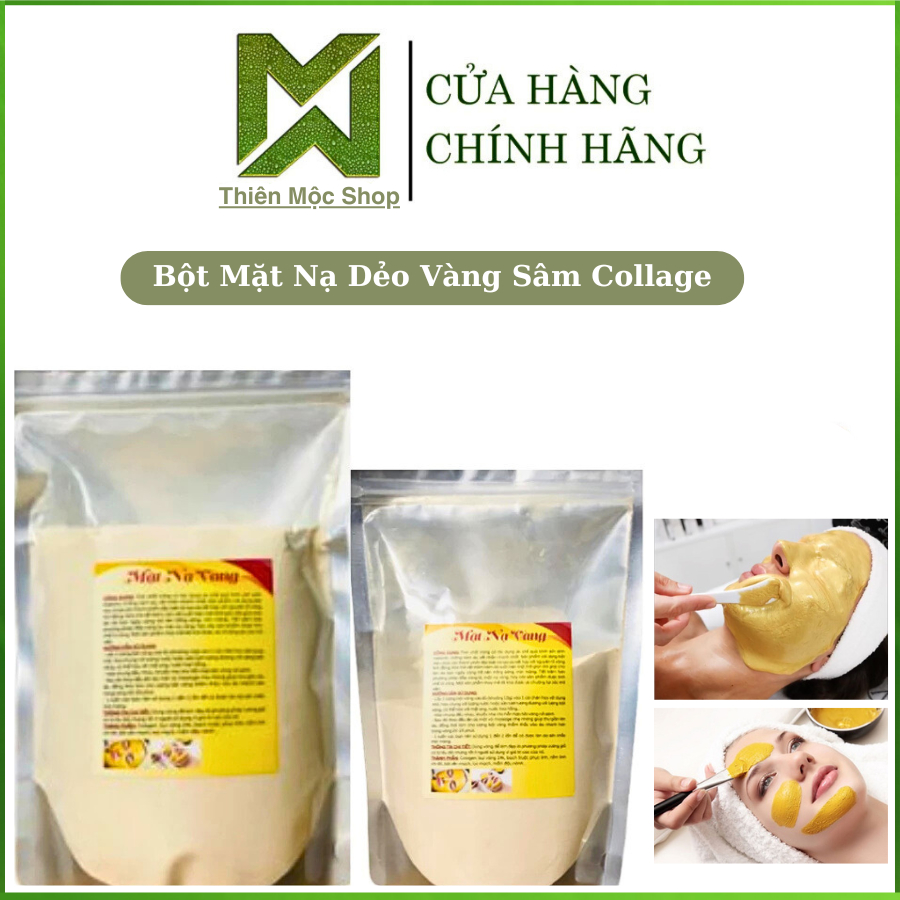 Bột Mặt Nạ Dẻo Vàng Sâm Colagen | Mặt Nạ Spa Trắng Da Ngăn Ngừa Thâm Mụn | Se Khít Lỗ Chân Lông Gói 500g 1000g