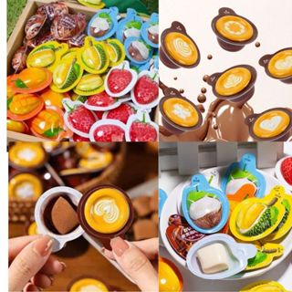 Kẹo Dẻo Trái Cây Lột Vỏ Ít Đường/ Kẹo Bóc Vỏ,dẻo Mềm 3D đậm vị cà phê sữa capuchino và hương trái cây thơm ngon.