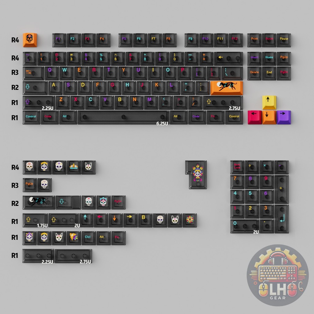 Keycap Underworld xuyên led - Nhựa PC - In UV - 136 Nút - LH Gear - Cherry