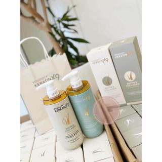 Cặp Dầu Gội Xả Voudioty Keratin X9 Biotin & Collagen 500ml, Dầu Cặp An Toàn Mềm Mượt - Fidi Beauty