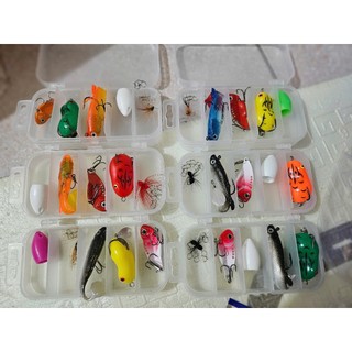Mồi câu lure. Combo hộp mồi câu lure gồm 5 con mồi kèm theo khóa lure. Mồi câu lure đa dạng địa hình