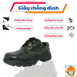[ Loại Chỉ Vàng ] Giày Chống Đinh ABC, Chất Liệu Da PU Bền Bỉ, Chống Va Đập, Chống Dầu,Hóa Chất.....