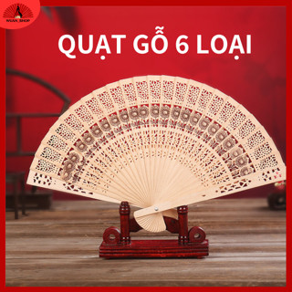  Quạt gỗ xếp cổ trang quạt gỗ làm oản decor trang trí phong cách Trung Hoa 