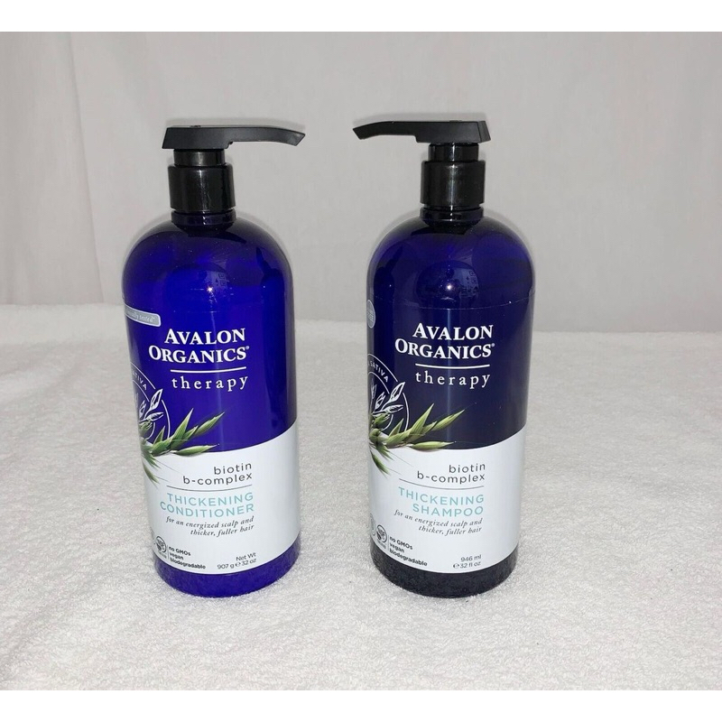 Dầu gội Dầu xả hữu cơ Avalon Organics bổ sung Biotin dành cho tóc mỏng, dễ gấy rụng.946ml