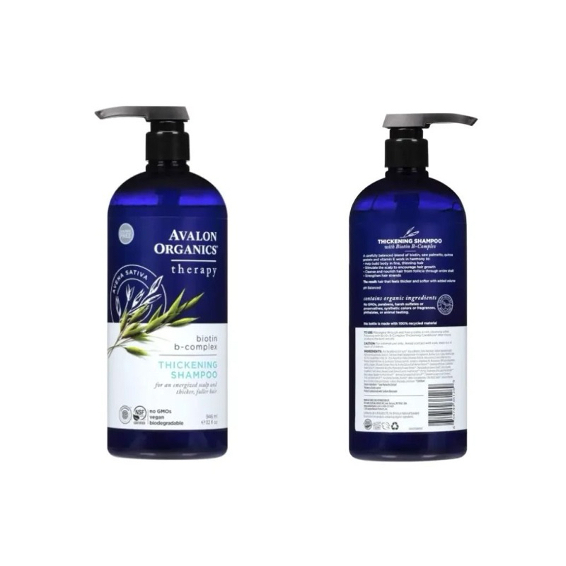 Dầu gội Dầu xả hữu cơ Avalon Organics bổ sung Biotin dành cho tóc mỏng, dễ gấy rụng.946ml