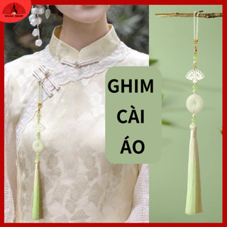  Tua rua áo dài ghim cài áo cổ trang ngọc bội tinh xảo làm thủ công phụ kiện áo dài phong cách Trung hoa 