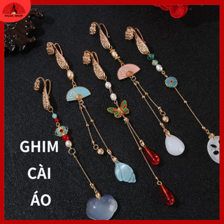  Ghim cài áo tua rua cổ trang ngọc bội áo dài làm thủ công tinh xảo phụ kiến áo dài phong cách Trung Hoa 