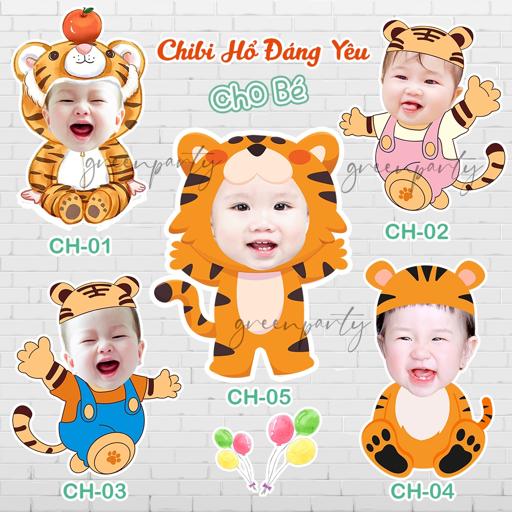 Chibi Hổ Thôi Nôi Sinh Nhật Cho Bé Trai Bé Gái