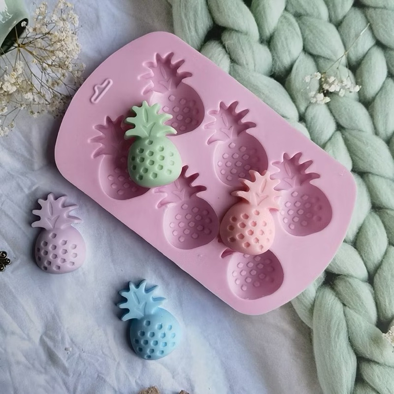 vỉ 6 quả dứa khuôn silicon quả dứa