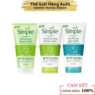 Sữa Rửa Mặt Simple Kind To Skin Refreshing Facial Wash Dưỡng Ẩm Cho Da Dầu Mụn Nhạy Cảm 150ml