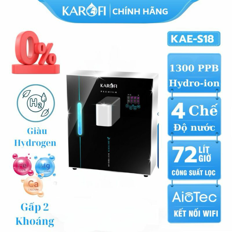 MÁY TẠO NƯỚC HYDRO-ION KIỀM KAROFI KAE-S18 7 lõi lọc