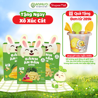 Bánh ăn dặm cho bé Anpaso - Bánh gạo hữu cơ dạng que cho bé từ 6 tháng, vị chuối, xoài, rau củ