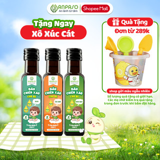 Dầu Chiên Xào Cho Bé Ăn Dặm Anpaso 100ml chịu nhiệt trên 200 độ C - Dầu oliu, óc chó, mix hạt