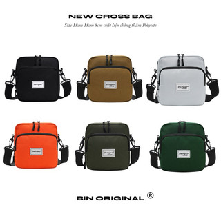 Túi Đeo Chéo Nam Nữ DÙ PU  BIN ORIGINAL Chất Liệu 100% PVC Dày Dặn Chống Nước Logo Cao su 18cm*14cm*6cm