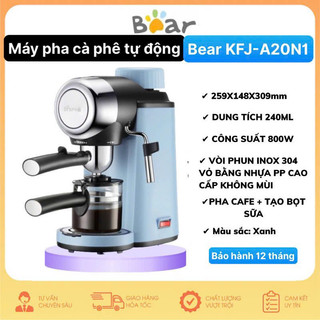  Máy pha cà phê tự động Bear KFJ-A02N1 có thể đánh kem tự động với công suất 800W bảo hành 12 tháng 