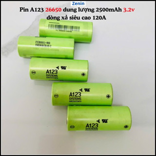 Pin A123 26650 nội trở 8-10 hàng tháo khối xả siêu cao 120A chuyên đóng bình xe máy, kích đề xe ô tô, thiết bị tải cao