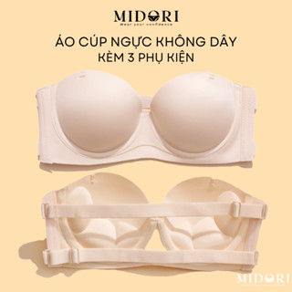 Áo Ngực Cup Ngang Không Dây Midori Chống Tụt Mặc Hở Lưng Bốn Kiểu Quai Dán Trong Suốt A27