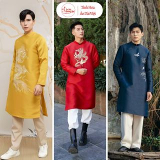 Áo dài nam cách tân nam bigsize thiết kế thêu đẹp cao cấp {50-105kg}- Áo Dài Hoàng Mai