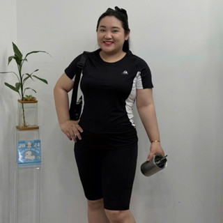 Bộ Tập BIG SIZE Nữ, Quần Lỡ Áo Phối Eo Từ 55~105kg, Chất Thun Lạnh Co Dãn 4Chiều Mềm Mịn- AG40-5542