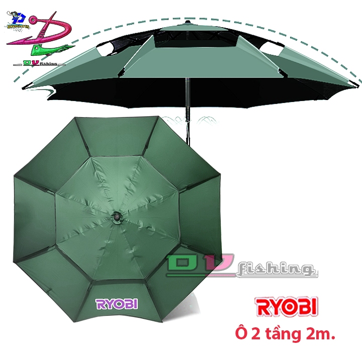 Ô câu cá - ô 2 tầng cao cấp - ô dù câu cá 2 tầng cao cấp.