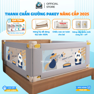 Thanh Chắn Giường Pakey LC1 Bản New Cao 105cm Ống Thép Siêu Dày, Thanh Chắn Giường Thiết Kế Chốt Nâng Cấp Bấm Hạ Dễ Dàng