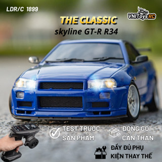 Xe Drift Điều Khiển Từ Xa LD1899 Nissan GT-R R34 – Hợp Kim, Đánh Lái Mượt 180, Tốc Độ Cao, Gyro Cân Bằng, 1/16, pin sạc
