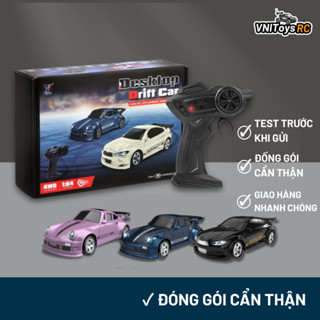 Xe Drift Mini Điều Khiển Từ Xa 1/64 Tinh chỉnh Góc lái Pin Sạc Điều Tốc Xoay 4 Bánh 4wd Không Trùng Sóng - VNITOYS