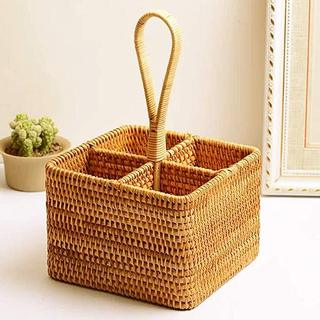 Giỏ Mây Nhiều Ngăn KINGBAMBOO Đựng Đũa, Bút, Đồ Dùng, Trang Trí Nhà Cửa