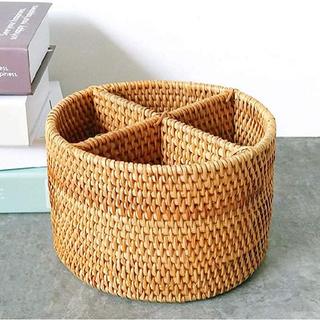 Giỏ Mây Nhiều Ngăn KINGBAMBOO Đựng Đũa, Bút, Đồ Dùng, Trang Trí Nhà Cửa