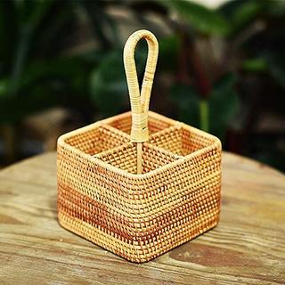 Giỏ Mây Nhiều Ngăn KINGBAMBOO Đựng Đũa, Bút, Đồ Dùng, Trang Trí Nhà Cửa