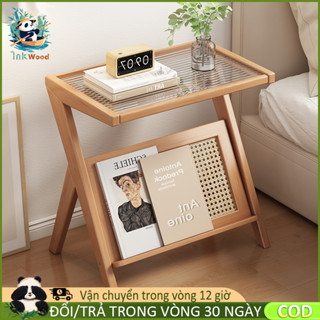  【Bảo hành trọn đời Bàn Cà Phê Thiết Kế Bàn Trà Phong Cách Cổ Điển Hàng Bàn Tre Tự Nhiên Mặt Kính Phê Mini Chất Liệu Gỗ 