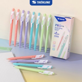 Combo 5/10/20 Bút Butter Gel Thiên Long Pro-079 - Bút gel bi mực xanh, màu thân ngẫu nhiên, đầu bút cao cấp GELB-018