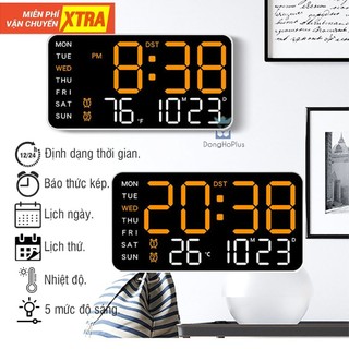  Đồng hồ led để bàn treo tường trang trí decor hiển thị thứ ngày tháng nhiệt độ báo thức kép 