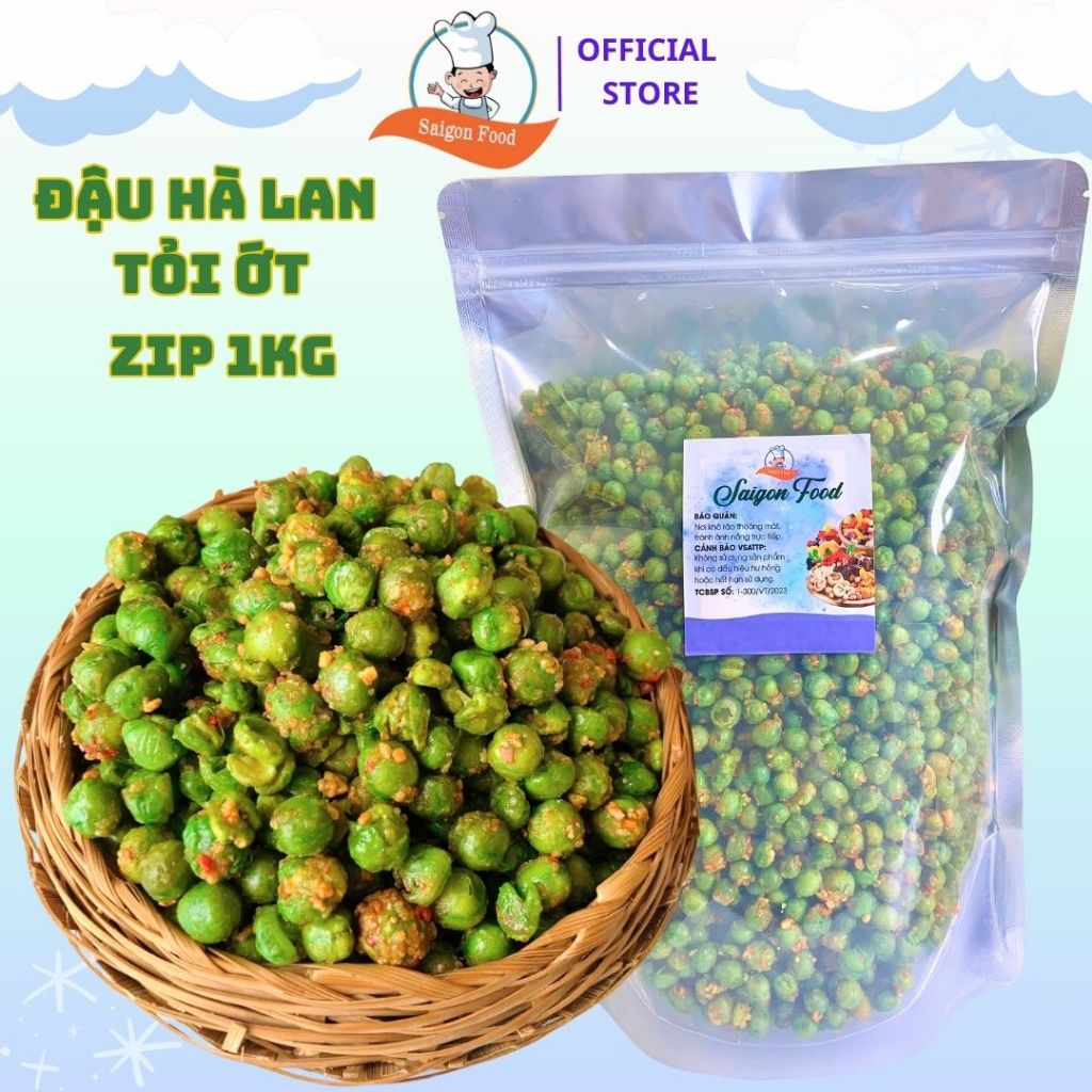 1kg đậu hà lan rang tỏi ớt