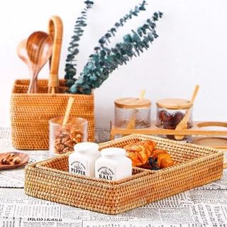 Khay Mây Đựng Đồ 3 Món, Decor Mây Tre Đan KING BAMBOO