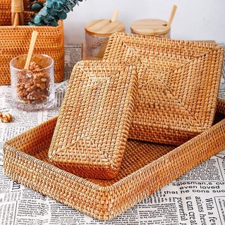 Khay Mây Đựng Đồ 3 Món, Decor Mây Tre Đan KING BAMBOO