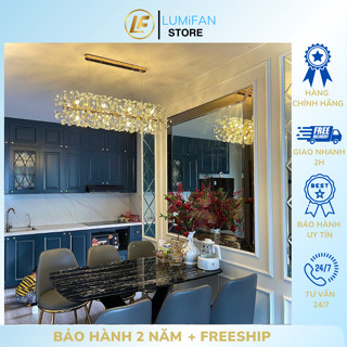  Đèn Chùm Thả Trần LumiFan Đèn Chùm Thả Pha Lê - Đèn Treo Trang Trí Phòng Hàng Chính Hãng Đèn led trang trí 18W 