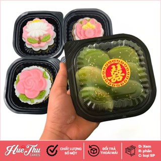 Hộp đựng xôi đế đen vuông HT12 13cm (set 10 hộp) đựng bánh trung thu, rau câu cơm xôi