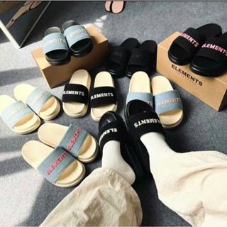 Dép quai ngang ELements Classic Denim unisex chữ thêu - Dép hottrend Elements vải jean chữ thêu nam nữ - Elements