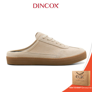 Giày Sục Đạp Gót Mules Vải Sneaker Unisex Nam Nữ DINCOX DC37 Lazy Mule Beige