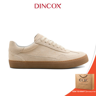 Giày Sneaker Vải Canvas Phối Da Nam Nữ DC35 Beige Dincox Shoes
