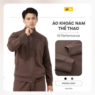 [SALE] Áo khoác nỉ nam YODY áo khoác thể thao, vải mềm mại, co giãn thoải mãi TRA- SWM7004