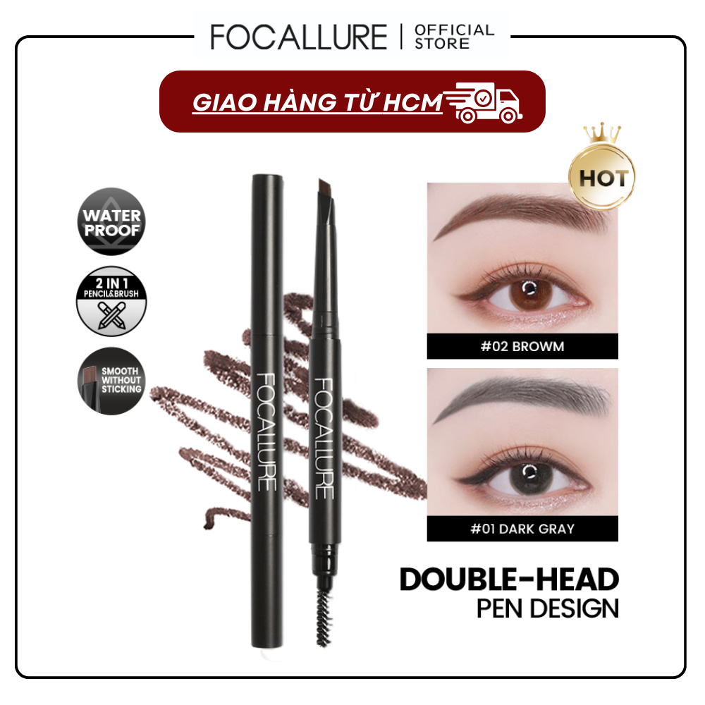 FOCALLURE Chì kẻ mày tự nhiên chống thấm nước lâu trôi 3 màu 0.25g