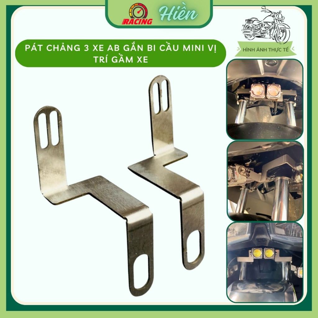 Pát Chảng Ba Xe AB Các Đời Gắn Đèn Trợ Sáng Bi Cầu Mini, đèn aozoom EX2, EX3 Vị Trí Gầm Xe 1 Cái